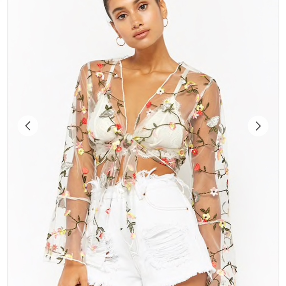 Sheer Embroidered Top